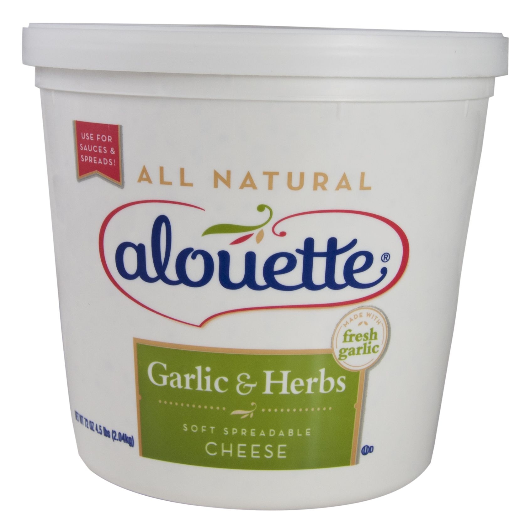 Alouette Garlic and Herb Spreadable Cheese - Bulk, 4.5 Pound -- 2 per case.