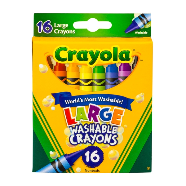 Crayola Large Washable Crayon -- 12 per case.