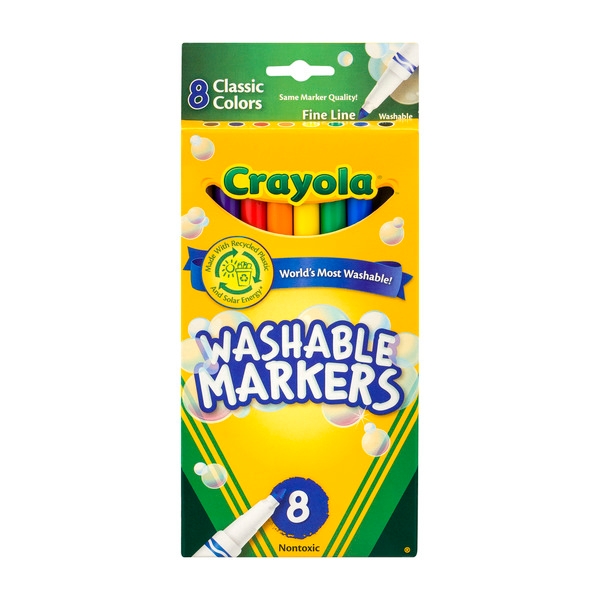 Crayola Classic Fine Line Washable Marker , 8 per pack 24 packs per case