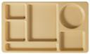 Camwear 2 x 2 Six Compartment Polycarbonate School Tray, Beige, 8 3/4 x 15 inch -- 24 per case.