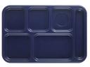Cambro Budget 6 Compartment School Tray, Navy Blue, 10 x 14 inch -- 24 per case.