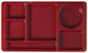 Camwear 2 x 2 Six Compartment Polycarbonate School Tray, Cranberry, 8 3/4 x 15 inch -- 24 per case.