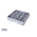 Cambro Camrack Soft Gray Full Size 16 Compartment Cup Rack, 19 3/4 x 19 3/4 x 7 1/4 inch -- 4 per case.