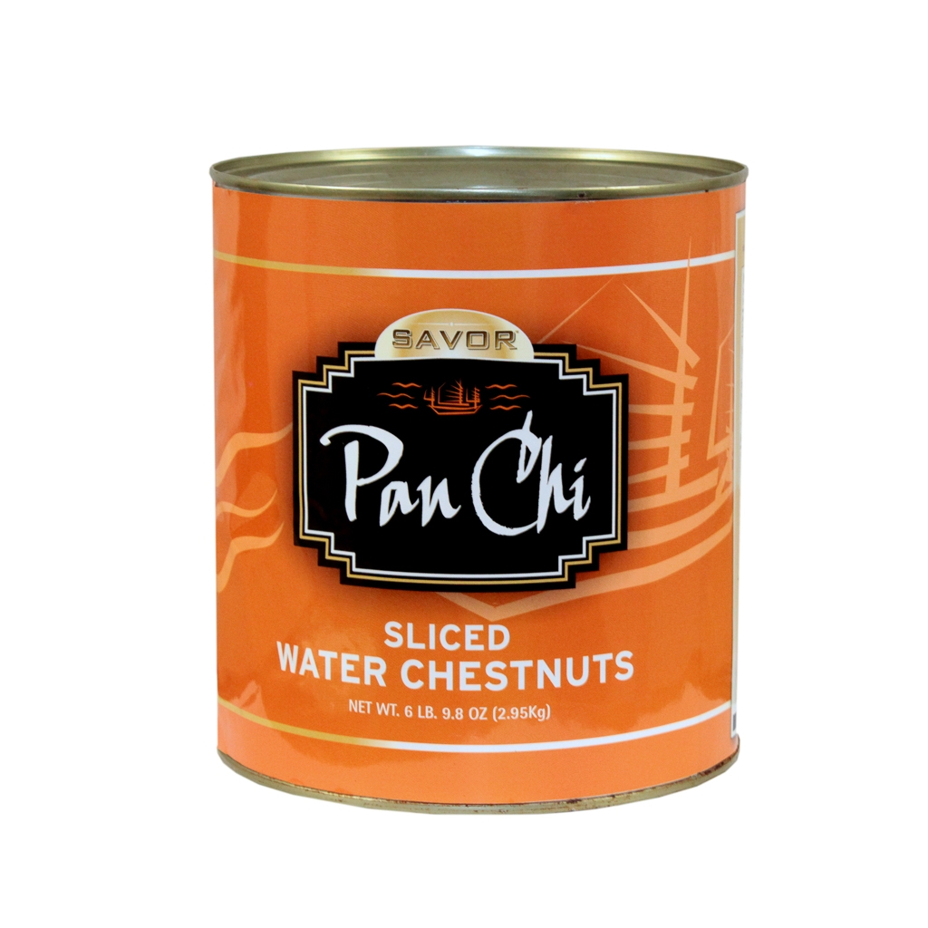 Pan Chi Sliced Water Chestnut,  109 ounce -- 6 per case.