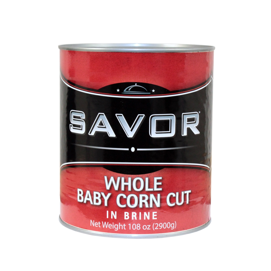 Savor Imports Cut Baby Corn,  109 ounce -- 6 per case.