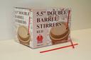 Goldmax Red Unwrapped Double Barrel Stirrer, 5.5 inch -- 10000 per case.