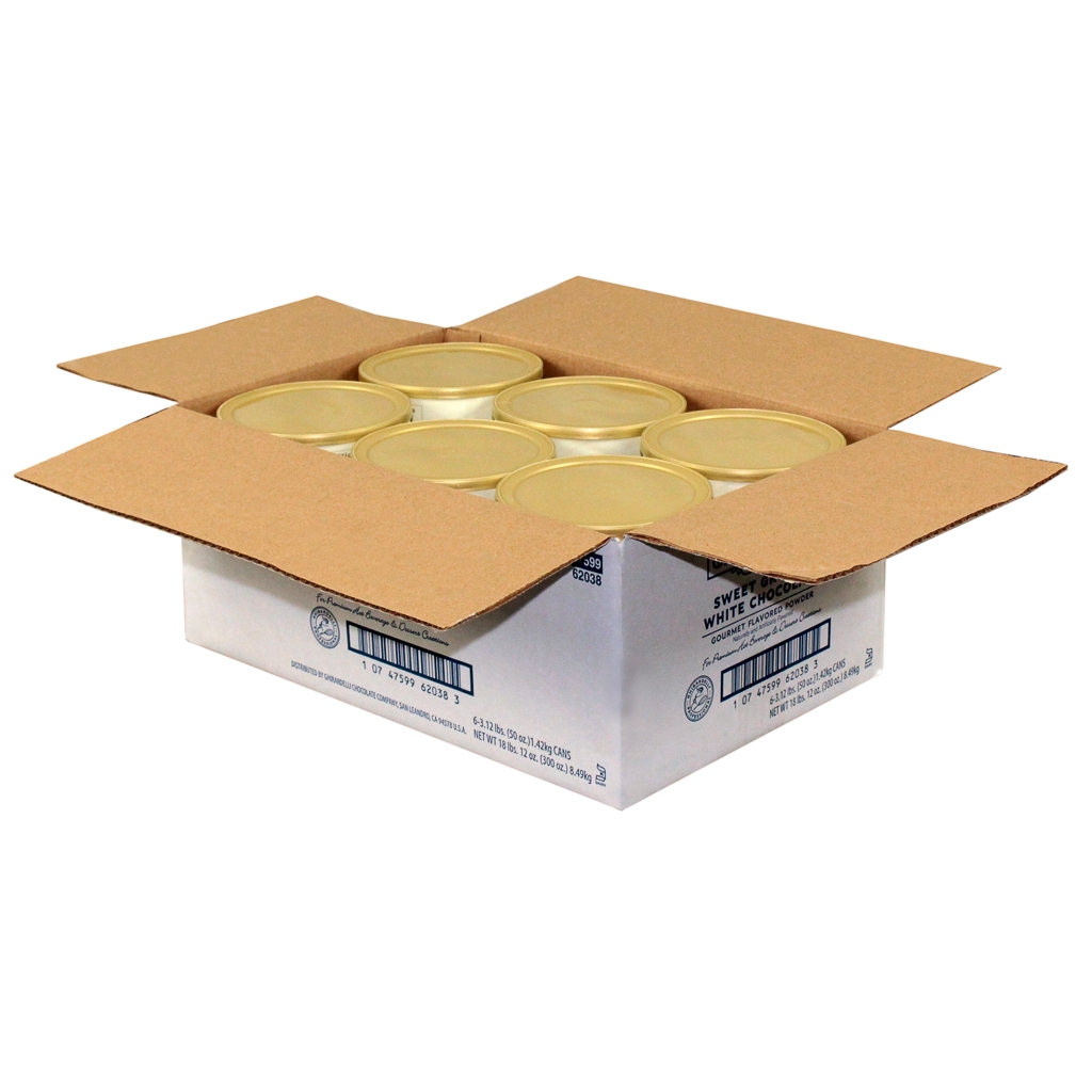 Ghirardelli Sweet Ground White Chocolate Flavor Powder - 3.12  lb. can, 6 cans per case