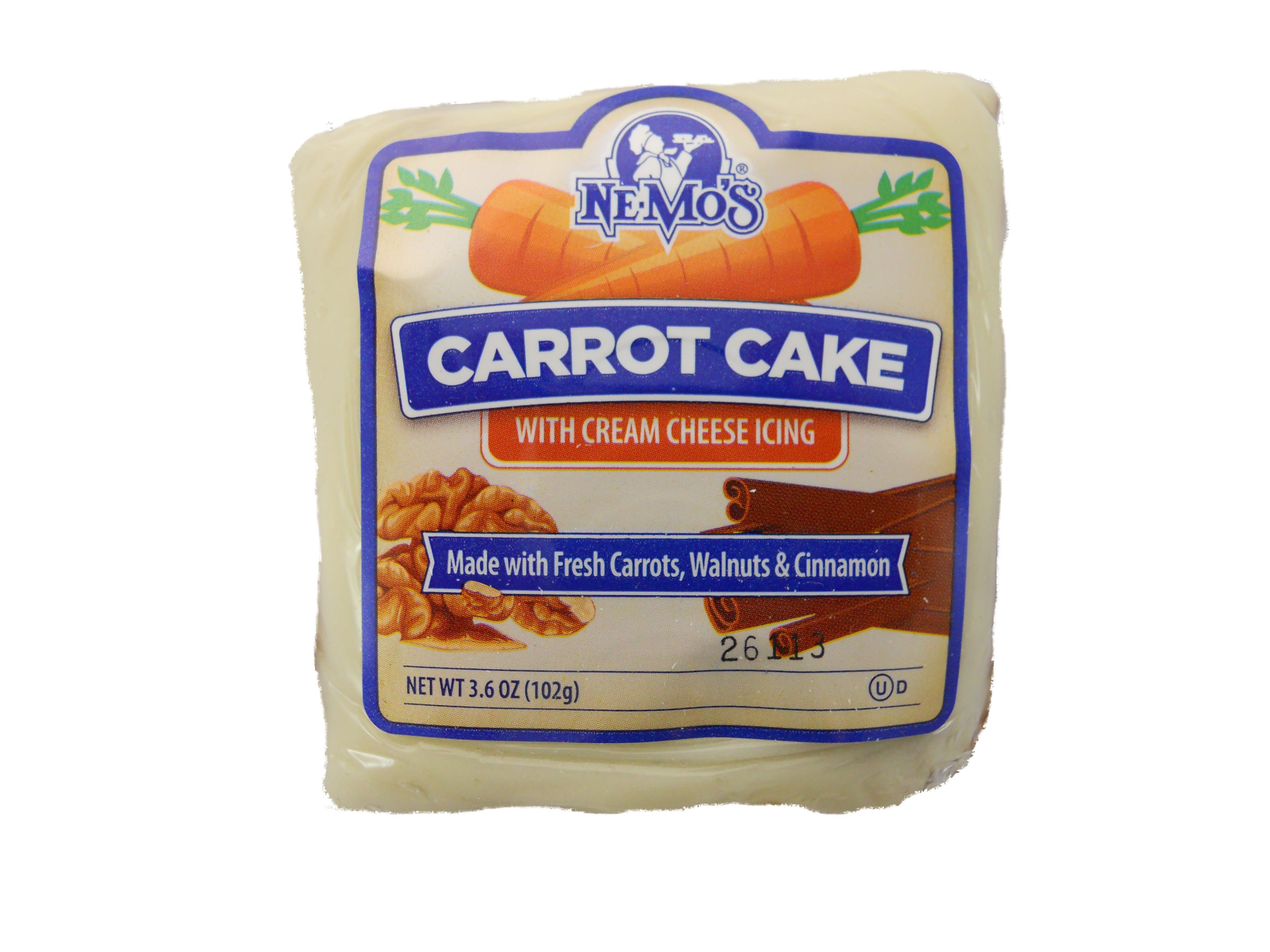 Ne Mos Carrot Cake Square - 6 count per pack -- 6 packs per case.