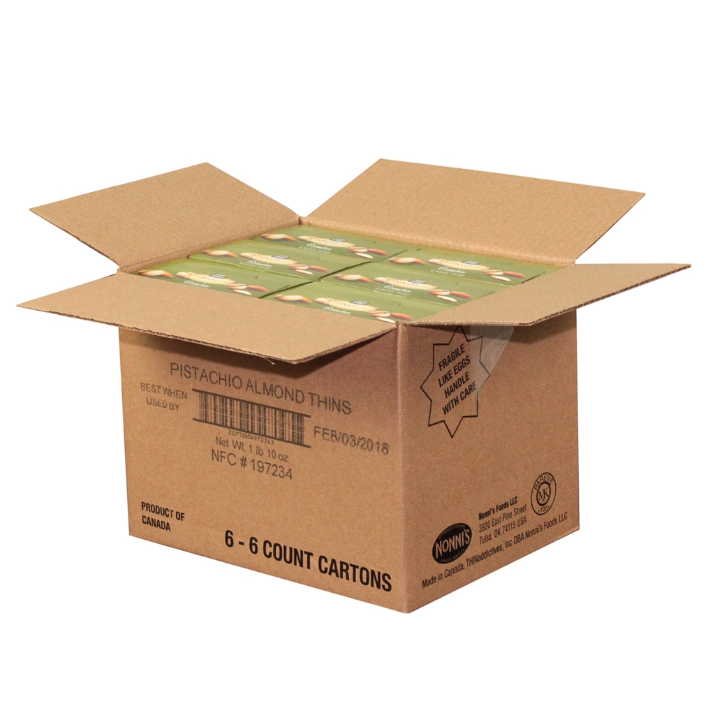 Thin Addictives Pistachio Almond Thins, 4.4 Ounce - 6 per pack -- 6 packs per case.