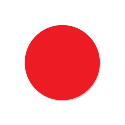 Daymark DuraMark Solid Red Blank Deli Label, 1 inch Circle - 1000 per roll -- 12 rolls per case.