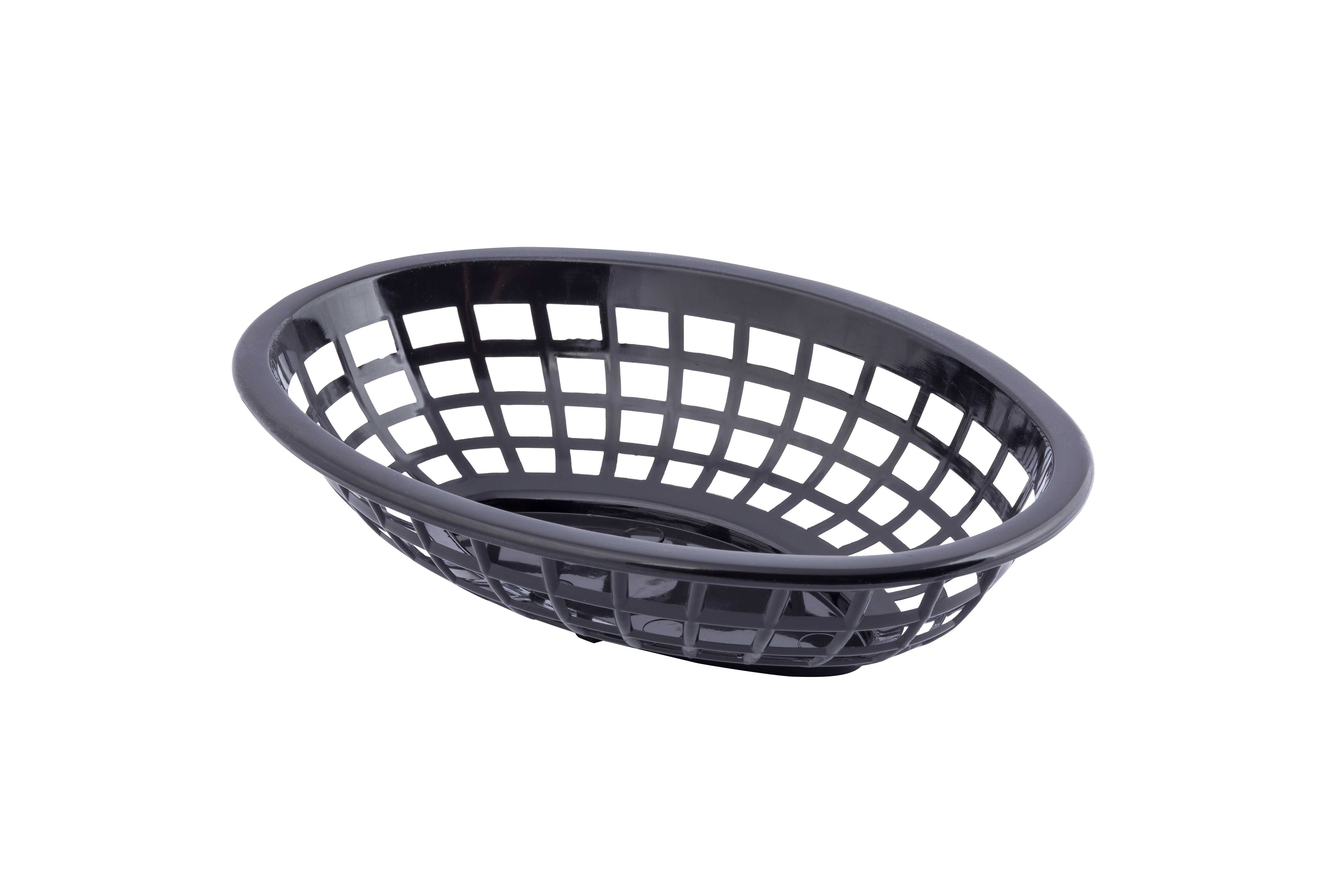 Tablecraft Black Side Order Oval Basket, 7.75 X 5.5 X 1.88 Inch -- 36 Per Case