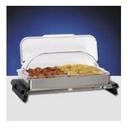 Cadco Stainless Steel Double Buffet Server, 26 x 13.25 x 15.25 inch.