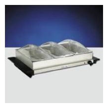 Cadco Stainless Steel Triple Buffet Server, 26 x 13.25 x 15.25 inch.