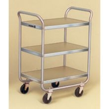 Lakeside Stainless Steel Medium Duty Traditional Series 3 Shelf Tubular Frame Assembled Utility Cart, 18 X 27 Inch Shelf