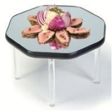 Lakeside Geneva Stacking Tired Octagon Display Mirror Tray, 15 inch.