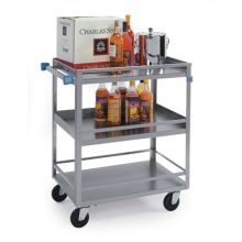 Lakeside Stainless Steel Standard Duty 3 Shelf Guard Rail Utility Cart, 15 1/2 X 24 Inch Shelf
