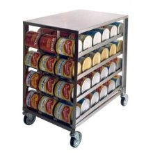 Lakeside Stainless Steel Mobile Can Storage And Dispensing Rack, 26 X 40 1/8 X 41 1/4 Inch