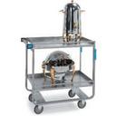 Lakeside Stainless Steel Heavy Duty Guard Rail Utility Cart with 2 Shelves, 19 3/8 x 32 5/8 x 34 1/2 inch.
