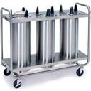 Lakeside Stainless Steel 3 Stack Non Heated Regular Open Tubular Frame Plate Dispenser - 9 1/4 to 10 1/8 inch Accommodate Plate Size.