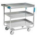 Lakeside Stainless Steel Heavy Duty Guard Rail Utility Cart with 3 Shelves, 22 3/8 x 38 5/8 x 37 1/4 inch.