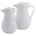 White Alegacy Insulated Pitcher with Push Button, 40 Ounce.