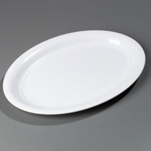 White Heavy-Duty Melamine Traditional Style Catering Platter 21 x 15 inch -- 6 per case