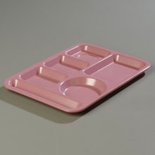Green Heavy Weight Sandshades-Rose Granite 6 Compartment Left-Hand Melamine Tray -- 12 per case