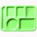 Green ABS 6 Compartment Left-Hand Tray 13.87 x 9.87 x 0.69 inch -- 24 per case