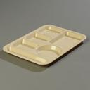 Tan ABS 6 Compartment Left-Hand Tray 13.87 x 9.87 x 0.69 inch -- 24 per case