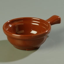 Brown Hefty Thick-Walled 8 Ounce Handled Soup Bowl 4 5/8 inch -- 24 per case