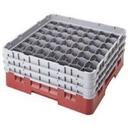 Cambro Camrack Soft Gray Full Size 49 Compartment Glass Rack, 19 3/4 x 19 3/4 x 8 7/8 inch -- 3 per case.