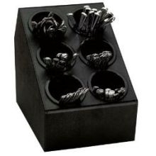Dispense Rite Black Polystyrene Countertop Silverware Organizer, 13 x 10 1/8 x 15 3/8 inch.