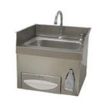 Advance Tabco Stainless Steel Single Spout Gooseneck Faucet Countertop Installed Hand Sink, 10 x 14 x 5 inch Bowl.
