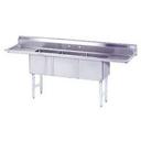 Advance Tabco FC Series Stainless Steel 2 Compartment Fabricated Sink, 24 x 24 inch Bowl - with One Side Right Drainboard.