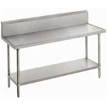 Spec-Line Stainless Steel Work Table, 10 inch Back Splash With Stainless Steel Legs and Undershelf, 24 x 120.