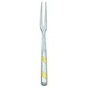 Alegacy Goldcrest Stainless Steel Pot Fork - Gold Trim, 11 3/16 inch.