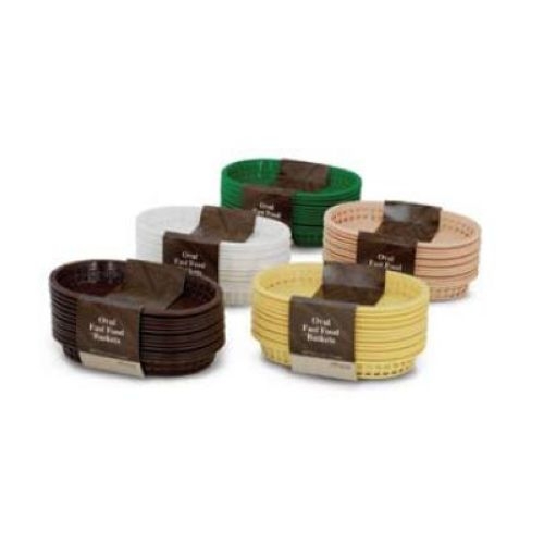 Alegacy Flat Bottom White Oval Fast Food Basket, 10 3/4 X 7 X 1 1/2 Inch -- 12 Per Case