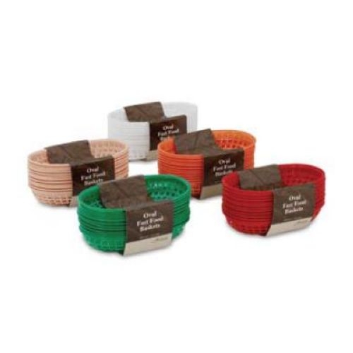 Alegacy Round Bottom White Oval Fast Food Basket, 9 3/8 X 2 Inch, 12 Count -- 3 Per Case