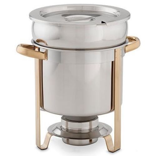 Alegacy Gold Accented Stainless Steel Soup Station Chafer, 7 Quart.