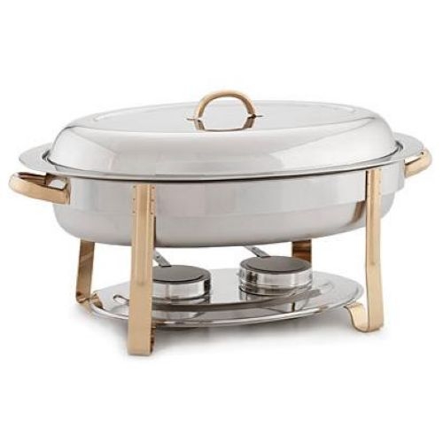 Alegacy Gold Accented Oval Chafer- 6 Quart Capacity.