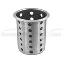 Alegacy Stainless Steel Perforated Flatware Cylinder, 5 1/2 x 4 1/2 x 4 1/2 inch.