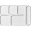 Cambro Black Camwear 6 Compartment School Tray, 14 1/2 x 10 x 3/4 inch -- 24 per case.