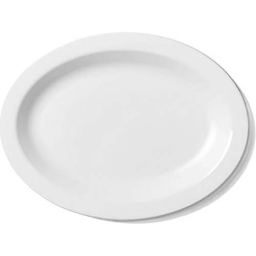 Cambro Camwear Slate Blue Narrow Rim Oval Platter, 12 inch Diameter -- 24 per case.