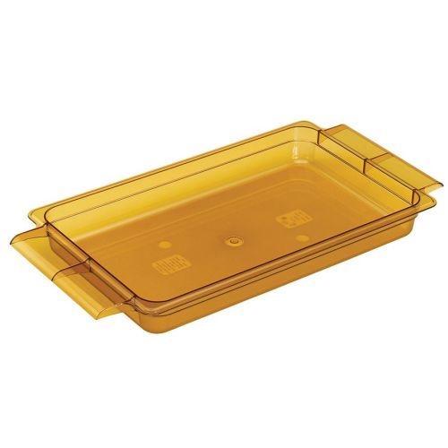 Cambro H-pan Amber 1/1 Gastronorm Polycarbonate High Heat Food Pan With Handles, 2 1/2 Inch Deep -- 6 Per Case