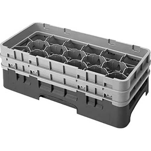 Cambro Camrack Polypropylene Beige Half Size 17 Compartment Glass Rack, 5 1/4 inch -- 4 per case.