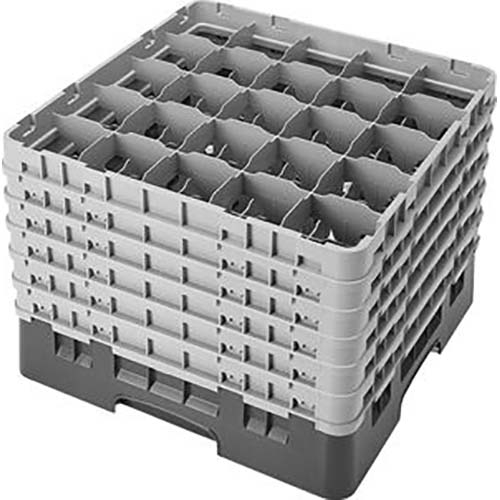 Cambro Camrack Polypropylene Black Full Size 25 Compartment Glass Rack, 12 5/8 inch -- 2 per case.