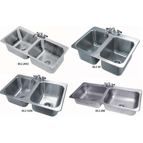 Two Compartment Drop-In Sink Includes Faucet and Drain Overall Size : 25 1/2 x 19 inch.