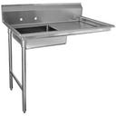 Stainless Steel Undercounter Dishtable with Left Hand Sink 72 inch Length.
