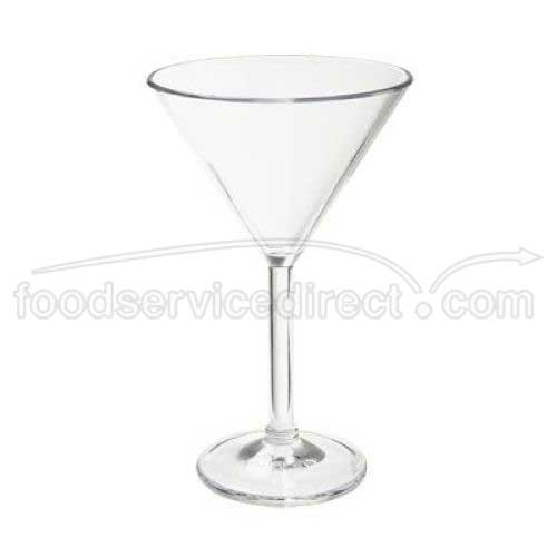 GET Enterprises Inc Styrene Acrylonitrile Stemware Clear Martini Glass, 6 Ounce -- 24 per case.