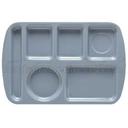 Black GET Enterprises inc Melamine Left Handed 6 Compartment School Tray, 14.75 x 9.5 inch -- 12 per case.